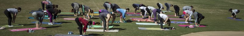 yoga on field