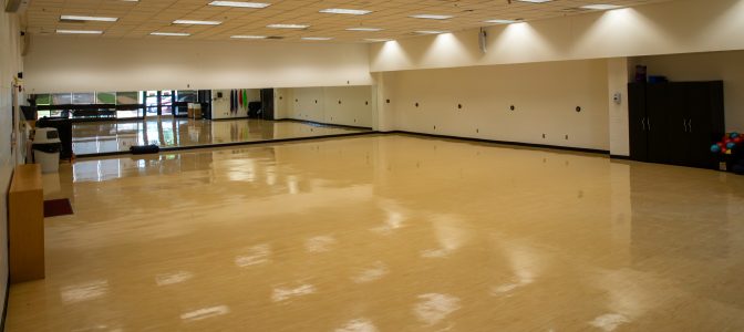 a picture of the miles studio that can be used for dance, yoga or other classes